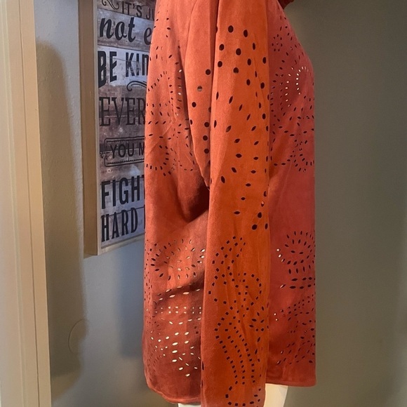 Women’s suede blouse button up by Adore vegan leather - Picture 9 of 10